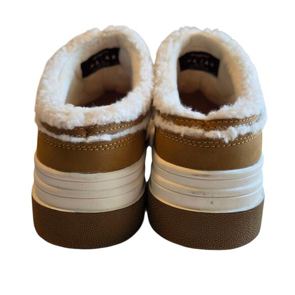 Pajar Canada Jules Women's Sneaker Mules size 6, New, tan & faux sherpa - Picture 8 of 12